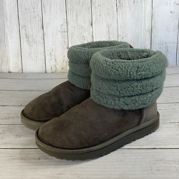 UGG Fluff Mini Quilted Grey Bootie - Picture 2 of 12